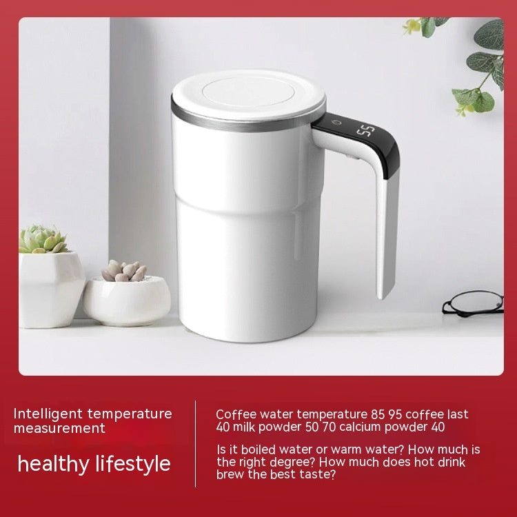 Self-Stirring Smart Mug – USB Rechargeable, Spill-Proof & Temp Display