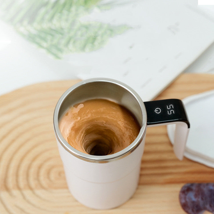 Self-Stirring Smart Mug – USB Rechargeable, Spill-Proof & Temp Display